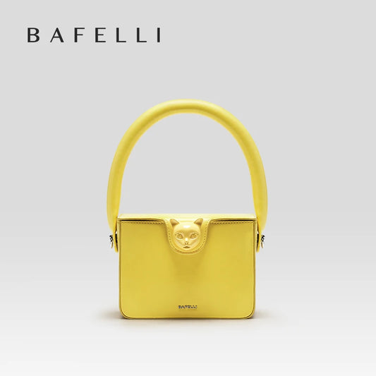 Boxy Genuine Leather Flap Bag – Cartoon Lock Design