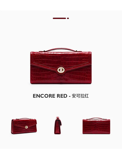 Genuine Leather Clutch Bag – Dress Style with Lock Flap