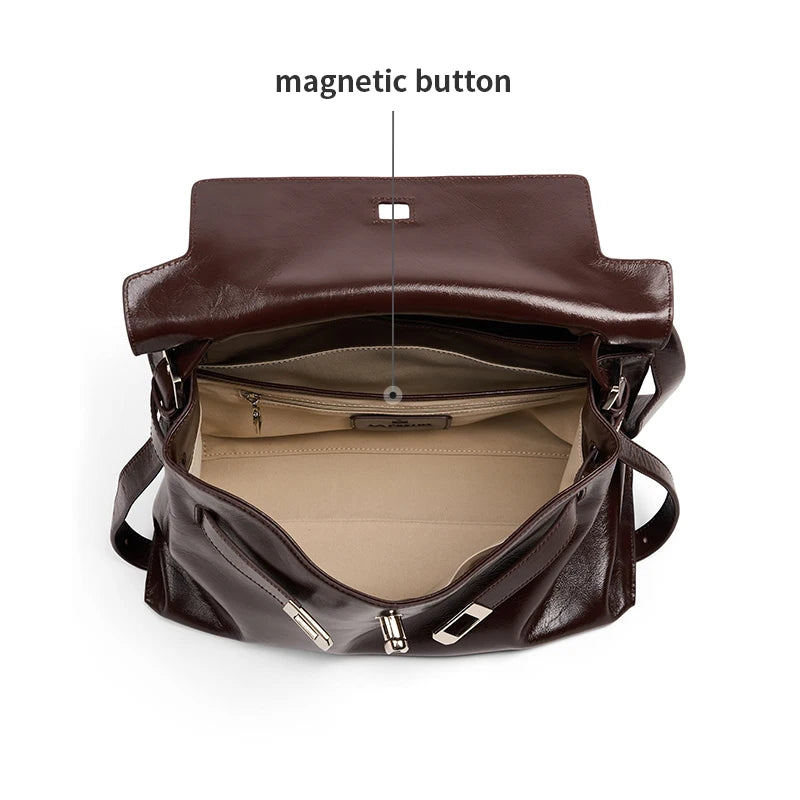 Split Leather Shoulder and Crossbody Tote