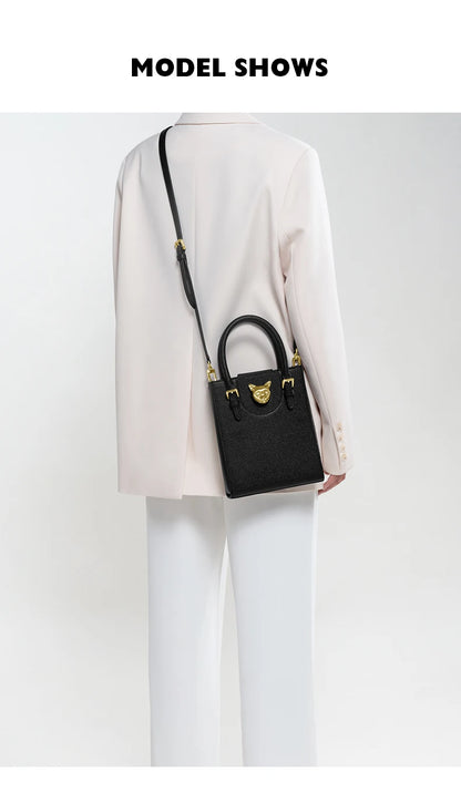 Elegant Genuine Leather Mini Crossbody and Tote Bag