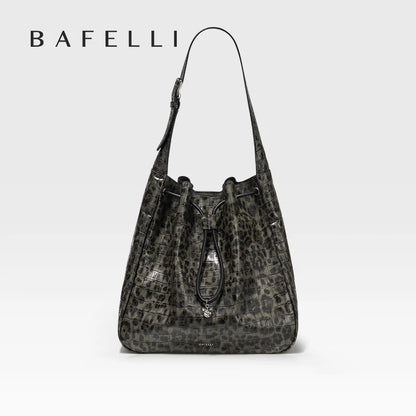 Soft Cowhide Leather Hobo Tote – Leopard Shoulder and Crossbody Bag