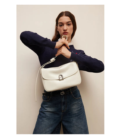 Split Leather Soft Square Shoulder Tote